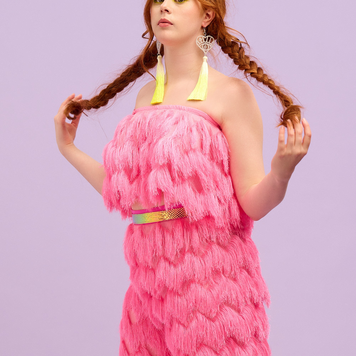 Dallas Fringed Top in Hot Pink – L•O•M