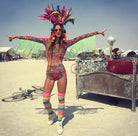 Vendala Lycra Hot Pants with Fringed Crop Top at Burning Man Festival